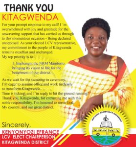 Kitagwenda LCV Chairperson gives address on women’s day